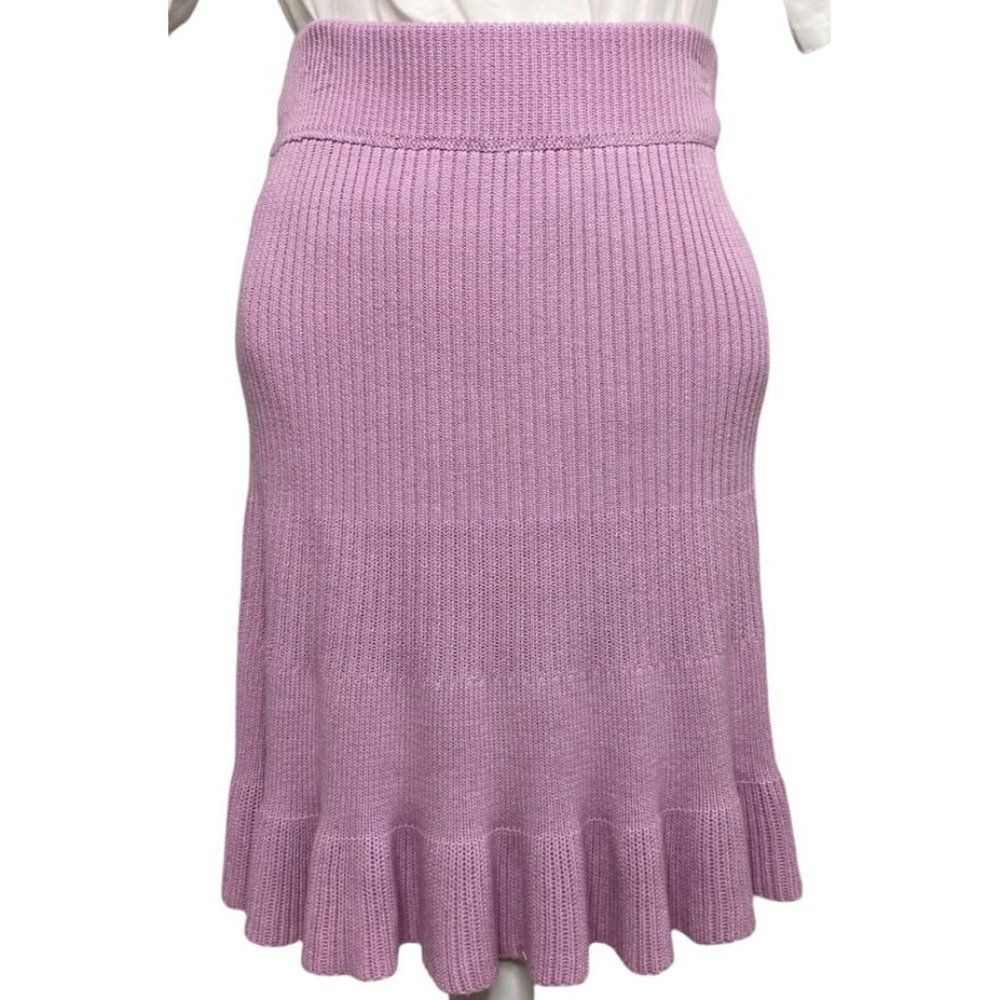 Free People Short Mini Skirt Womens MEDIUM Lilac Purple Rib Stretchy Flare NEW